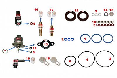 Ремкомплект ТНВД Bosch CP1 (F01M101455, F00R0P1466 + 2 сальника)
